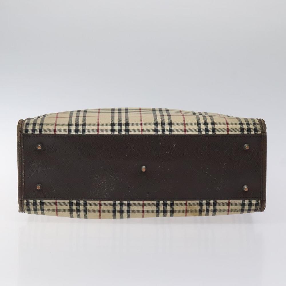 BURBERRY Nova Check Tote Bag Canvas Beige Silver Auth 118228 - Picture 5 of 16